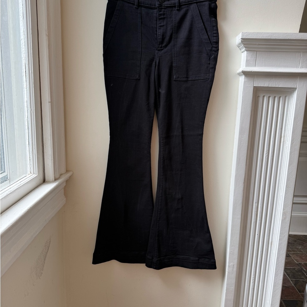 Express Black Bell Flare High Rise Jeans